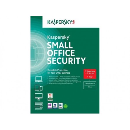 ANTIVIRUS KASPERSKY SMALL BUISENESS SECURITY 5PC'S 1 SERVER, 5 MOBILES - BOX RETAIL